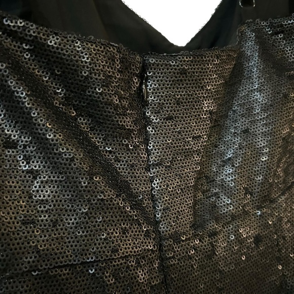 L'AGENCE Femme Sequin Cutout Dress Sz 14 Black Slit Plus Size Midi Dress - Picture 7 of 10